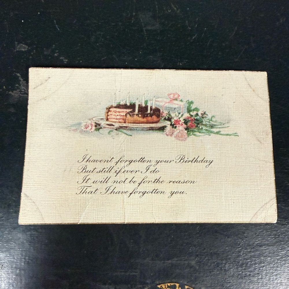Antique Birthday Postcard 1919 Chicago 2 Cent George Washington Stamp